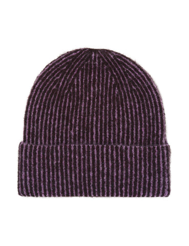 50528252 MBYM BEANIE HEVELYN MUSKAN V71 DEEP PURPLE ORCHID STRIPE