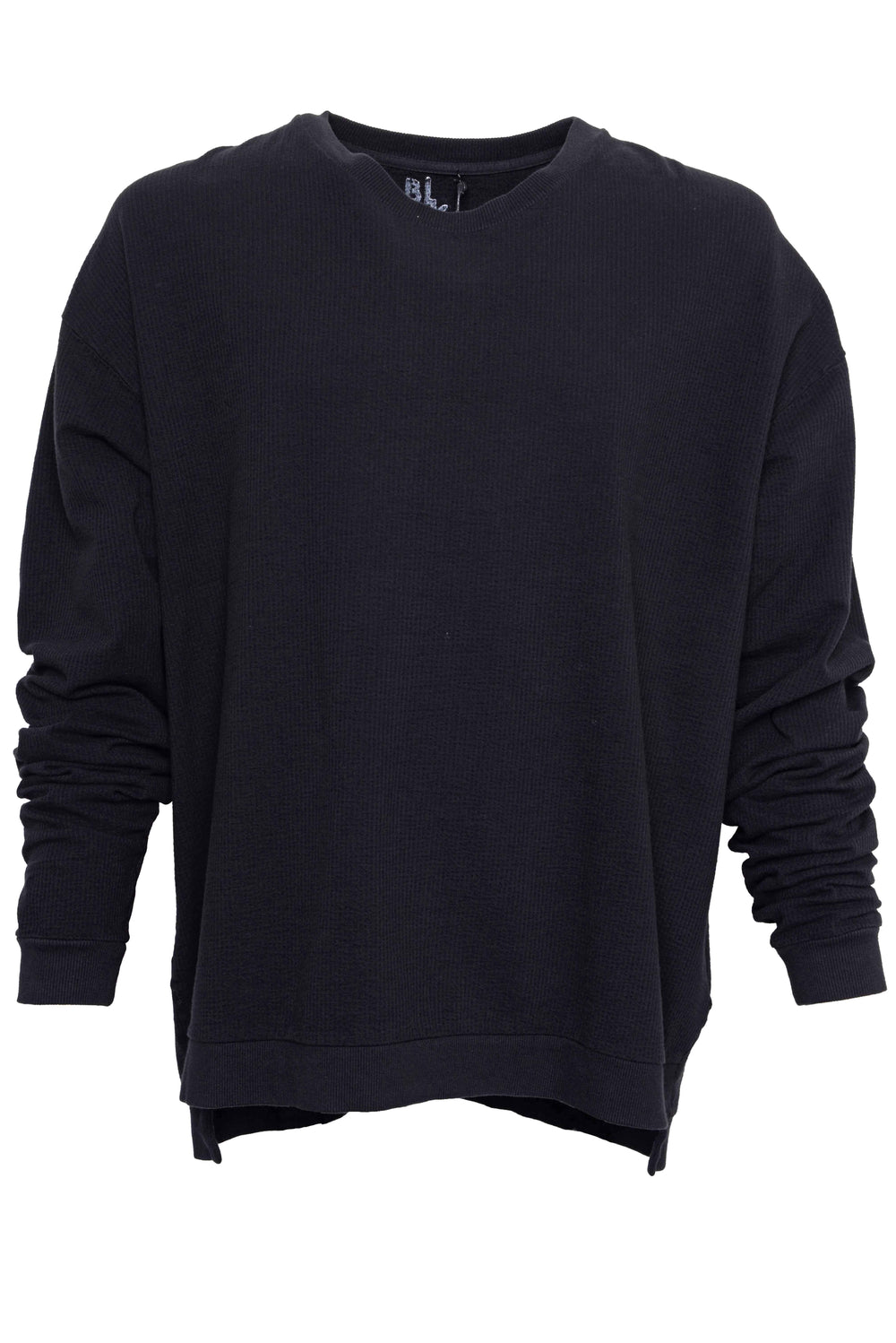 BP202.04.01 Sweater Forgetaboutme 95%CO 5%EA BLACK