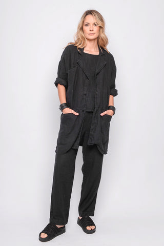 251.01.03 JACKET 100% LINEN 100 BLACK