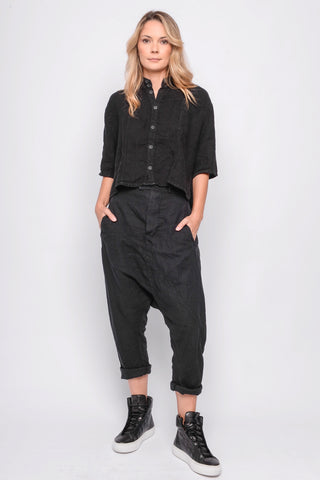 251.01.04 PANT 100% LINEN 100 BLACK
