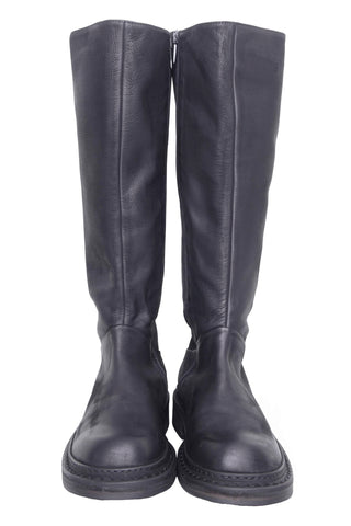 LOFINA 10320 100% LEATHER BOOTS LONG GASOLINE NERO
