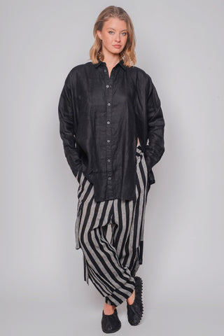 ID.03.03.01 PANT woven 100% linen 180 STRIPE GREY