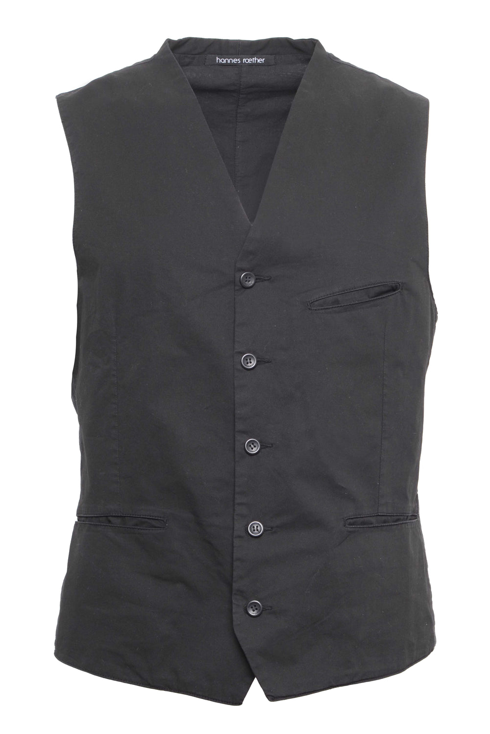 HANNES ROETHER MALE VEST zer26be 97%CO 3%EA 100 BLACK