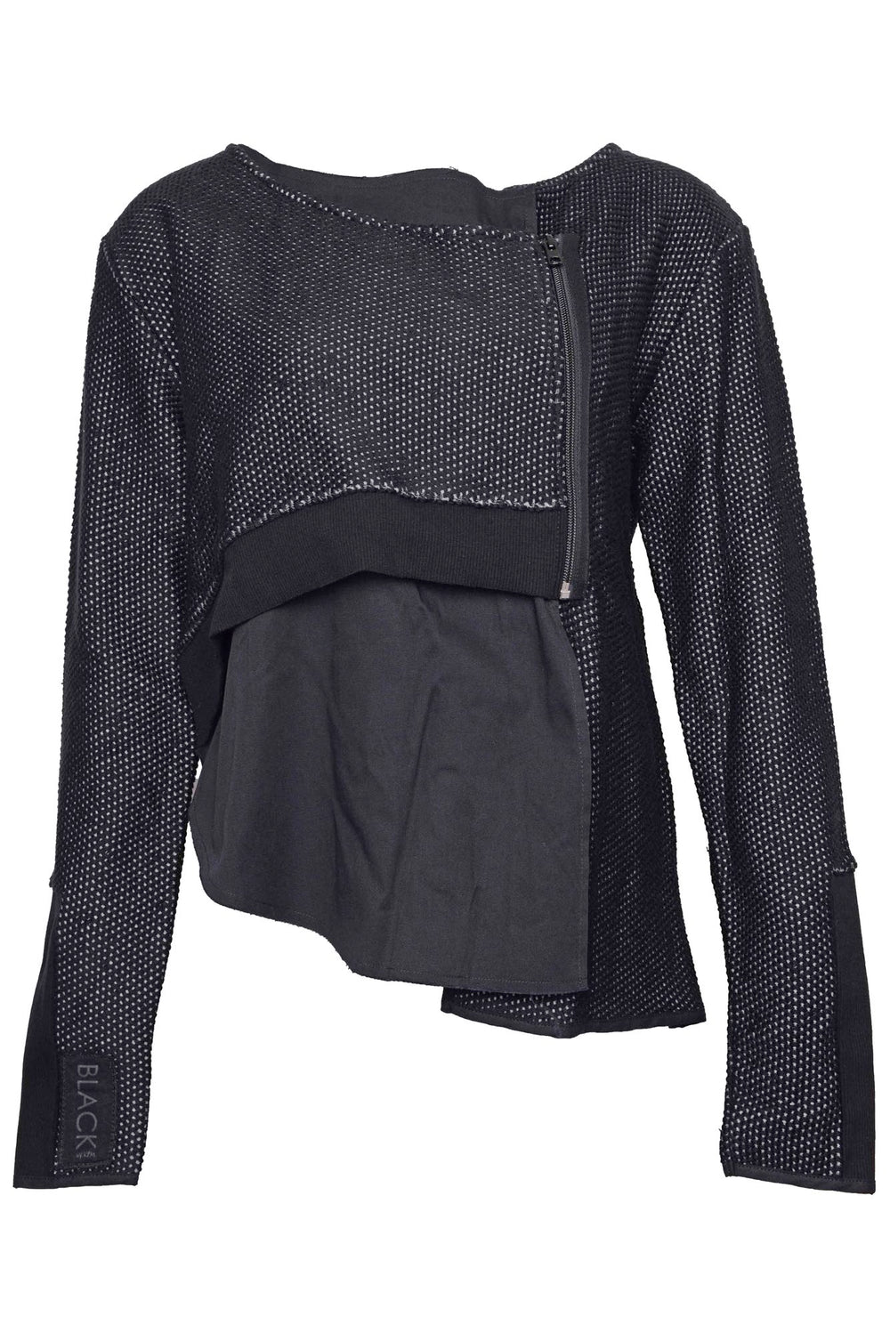 202.02.04 CARDIGAN CHARACTERISTIC 100% COTTON BLACK AND GREY