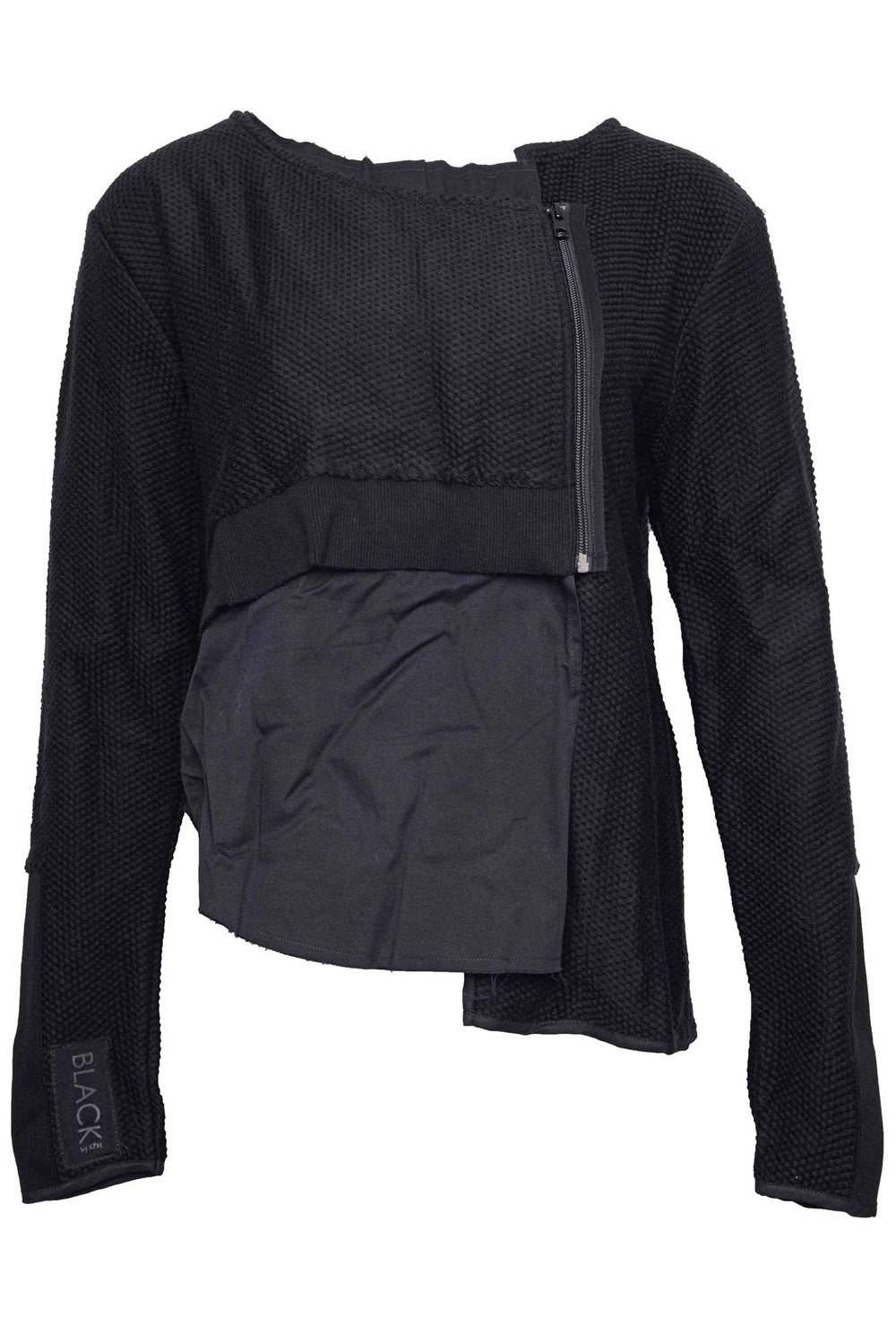 202.02.04 CARDIGAN CHARACTERISTIC 100% COTTON PLAIN BLACK