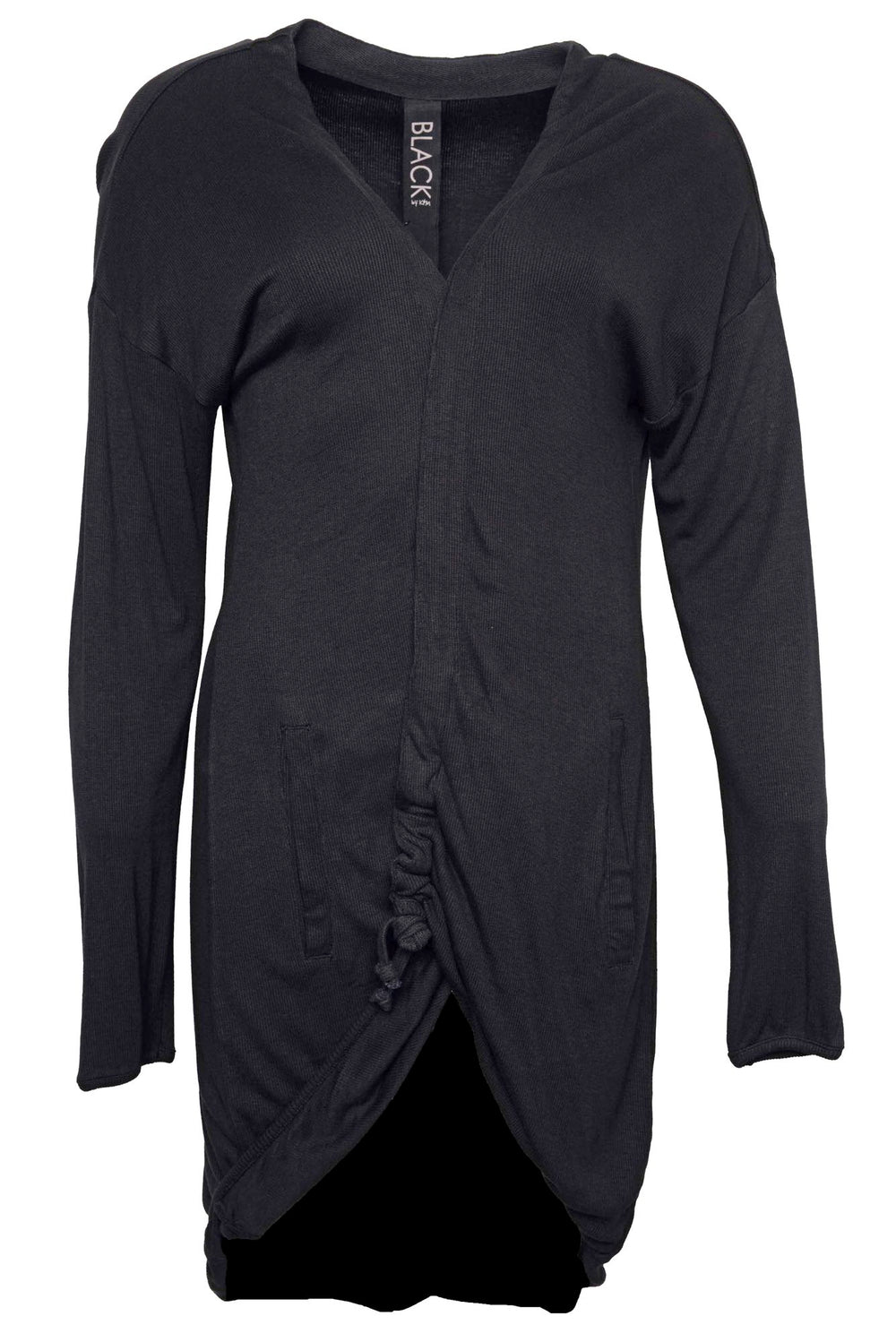 202.19.02 Cardigan Sculptural 95% MODAL 5%EA PLAIN BLACK