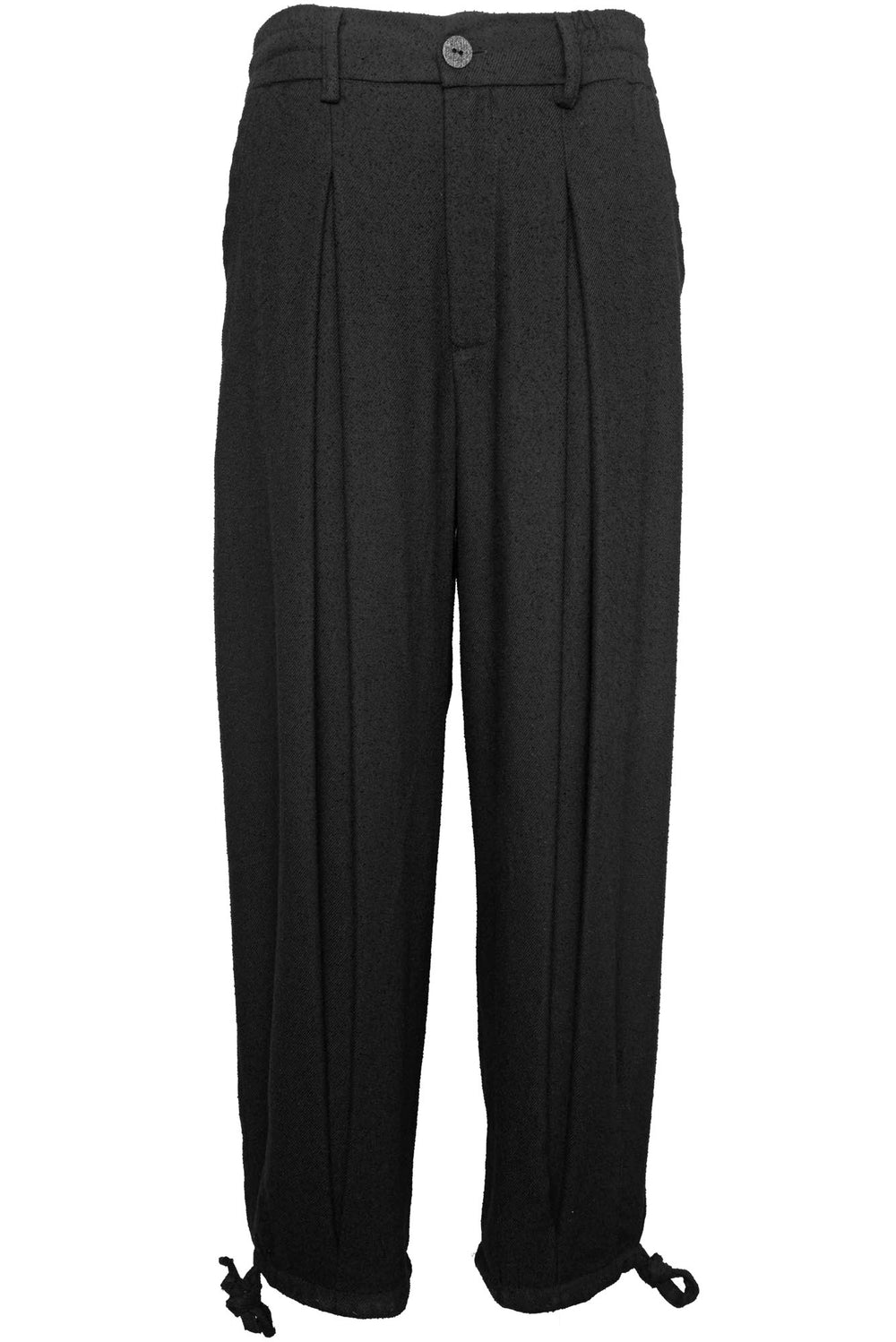 LA HAINE 3B M1132 PANTALONE OVER BOUCLE NERO