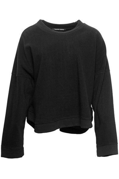 HANNES ROETHER MALE SWEATER CROPPED swe30et.289 100% CO 090 BLACK