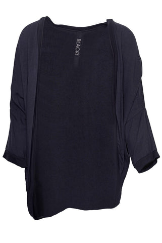 211.04.05 Cardigan Shore Line tissue 100% viscose PLAIN BLACK