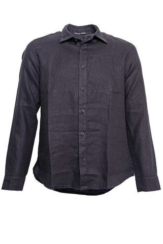 HANNES ROETHER MALE SHIRT er29o.601 110179/601 100% LINEN 090 BLACK